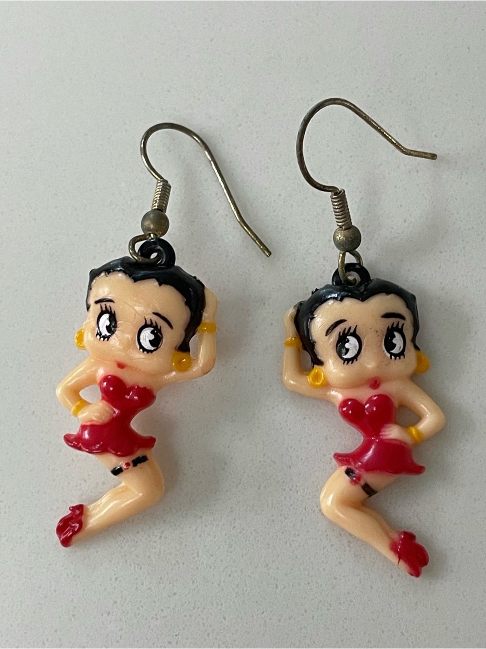 Vintage Betty Boop Plastic Dangle Earrings